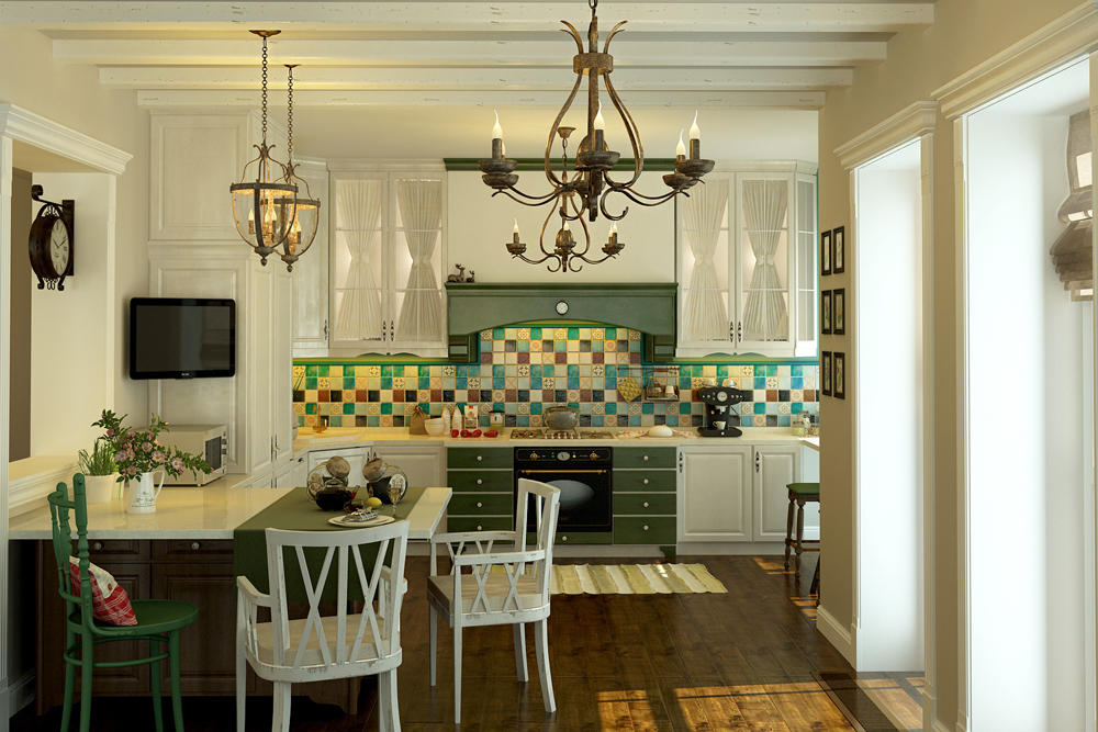Kitchen design in a cottage